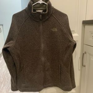Northface fleece jacket brown sweater knit
